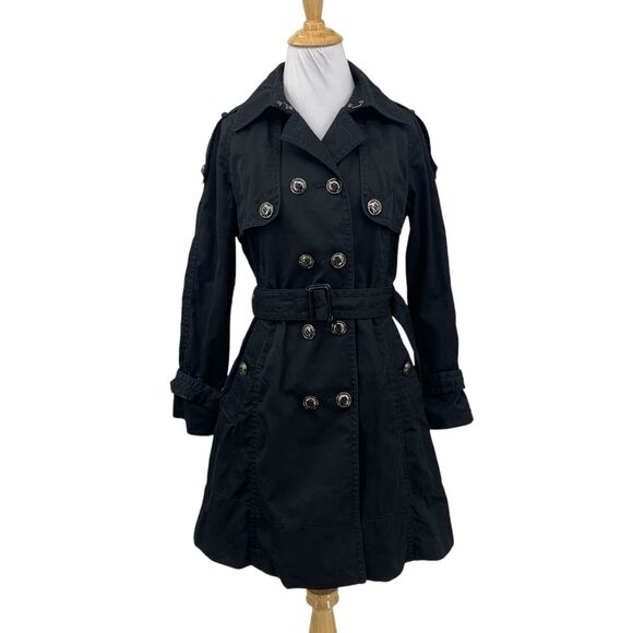 Scofield British Heritage Coat Women S Small Black Plaid Lined Belted Schoolgirl - Picture 1 of 16